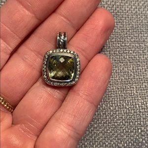 David Yurman necklace charm with citrine &diamonds